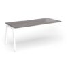 Connex Angled 1800 x 800 x 725mm Single Add On Bay - White Frame / Grey Oak Top - ACO188-AB-WH-GO