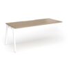 Connex Angled 1800 x 800 x 725mm Single Add On Bay - White Frame / Kendal Oak Top - ACO188-AB-WH-KO