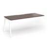 Connex Angled 1800 x 800 x 725mm Single Add On Bay - White Frame / Walnut Top - ACO188-AB-WH-W