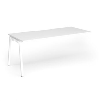 Connex Angled 1800 x 800 x 725mm Single Add On Bay - White Frame / White Top - ACO188-AB-WH-WH