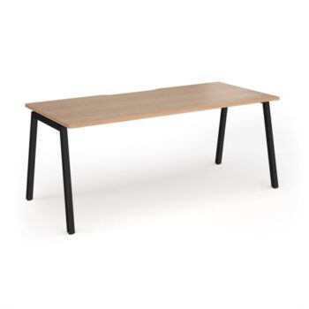 Connex Angled 1800 x 800 x 725mm Single Desk - Black Frame / Beech Top - ACO188-K-B