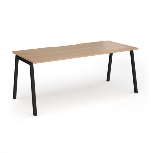 Connex Angled 1800 x 800 x 725mm Single Desk - Black Frame / Beech Top - ACO188-K-B