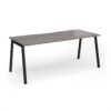 Connex Angled 1800 x 800 x 725mm Single Desk - Black Frame / Grey Oak Top - ACO188-K-GO