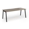 Connex Angled 1800 x 800 x 725mm Single Desk - Black Frame / Nebraska Oak Top - ACO188-K-NO