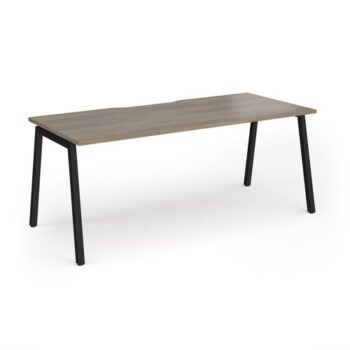Connex Angled 1800 x 800 x 725mm Single Desk - Black Frame / Nebraska Oak Top - ACO188-K-NO