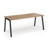 Connex Angled 1800 x 800 x 725mm Single Desk - Black Frame / Oak Top - ACO188-K-O