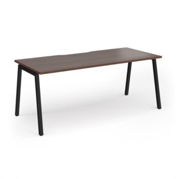 Connex Angled 1800 x 800 x 725mm Single Desk - Black Frame / Walnut Top - ACO188-K-W