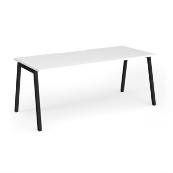 Connex Angled 1800 x 800 x 725mm Single Desk - Black Frame / White Top - ACO188-K-WH