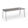 Connex Angled 1800 x 800 x 725mm Single Desk - Silver Frame / Grey Oak Top - ACO188-S-GO