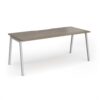 Connex Angled 1800 x 800 x 725mm Single Desk - Silver Frame / Nebraska Oak Top - ACO188-S-NO
