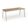 Connex Angled 1800 x 800 x 725mm Single Desk - Silver Frame / Oak Top - ACO188-S-O