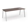 Connex Angled 1800 x 800 x 725mm Single Desk - Silver Frame / Walnut Top - ACO188-S-W