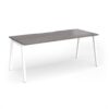 Connex Angled 1800 x 800 x 725mm Single Desk - White Frame / Grey Oak Top - ACO188-WH-GO