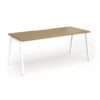 Connex Angled 1800 x 800 x 725mm Single Desk - White Frame / Oak Top - ACO188-WH-O