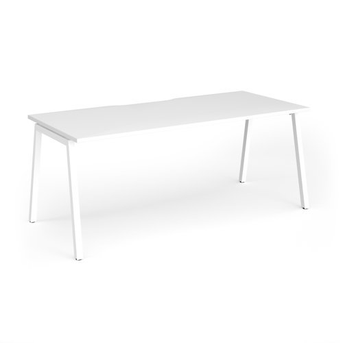 Connex Angled 1800 x 800 x 725mm Single Desk - White Frame / White Top - ACO188-WH-WH