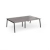 Connex Angled 2400 x 1600 x 725mm Back to Back Desk ( 4 x 1200mm ) - Black Frame / Grey Oak Top - ACO2416-K-GO