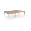 Connex Angled 2400 x 1600 x 725mm Back to Back Desk ( 4 x 1200mm ) - Silver Frame / Beech Top - ACO2416-S-B