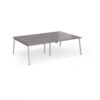 Connex Angled 2400 x 1600 x 725mm Back to Back Desk ( 4 x 1200mm ) - Silver Frame / Grey Oak Top - ACO2416-S-GO