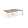 Connex Angled 2400 x 1600 x 725mm Back to Back Desk ( 4 x 1200mm ) - Silver Frame / Kendal Oak Top - ACO2416-S-KO