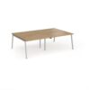 Connex Angled 2400 x 1600 x 725mm Back to Back Desk ( 4 x 1200mm ) - Silver Frame / Oak Top - ACO2416-S-O