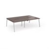 Connex Angled 2400 x 1600 x 725mm Back to Back Desk ( 4 x 1200mm ) - Silver Frame / Walnut Top - ACO2416-S-W