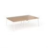 Connex Angled 2400 x 1600 x 725mm Back to Back Desk ( 4 x 1200mm ) - White Frame / Beech Top - ACO2416-WH-B