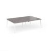 Connex Angled 2400 x 1600 x 725mm Back to Back Desk ( 4 x 1200mm ) - White Frame / Grey Oak Top - ACO2416-WH-GO
