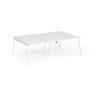 Connex Angled 2400 x 1600 x 725mm Back to Back Desk ( 4 x 1200mm ) - White Frame / White Top - ACO2416-WH-WH