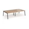 Connex Angled 2800 x 1600 x 725mm Back to Back Desk ( 4 x 1400mm ) - Black Frame / Beech Top - ACO2816-K-B