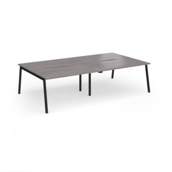 Connex Angled 2800 x 1600 x 725mm Back to Back Desk ( 4 x 1400mm ) - Black Frame / Grey Oak Top - ACO2816-K-GO