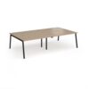 Connex Angled 2800 x 1600 x 725mm Back to Back Desk ( 4 x 1400mm ) - Black Frame / Kendal Oak Top - ACO2816-K-KO