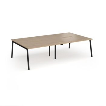 Connex Angled 2800 x 1600 x 725mm Back to Back Desk ( 4 x 1400mm ) - Black Frame / Kendal Oak Top - ACO2816-K-KO