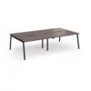 Connex Angled 2800 x 1600 x 725mm Back to Back Desk ( 4 x 1400mm ) - Black Frame / Walnut Top - ACO2816-K-W