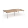 Connex Angled 2800 x 1600 x 725mm Back to Back Desk ( 4 x 1400mm ) - Silver Frame / Beech Top - ACO2816-S-B
