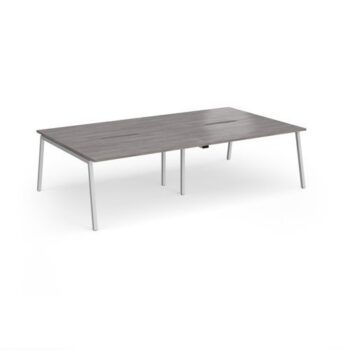 Connex Angled 2800 x 1600 x 725mm Back to Back Desk ( 4 x 1400mm ) - Silver Frame / Grey Oak Top - ACO2816-S-GO