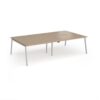 Connex Angled 2800 x 1600 x 725mm Back to Back Desk ( 4 x 1400mm ) - Silver Frame / Kendal Oak Top - ACO2816-S-KO
