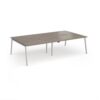 Connex Angled 2800 x 1600 x 725mm Back to Back Desk ( 4 x 1400mm ) - Silver Frame / Nebraska Oak Top - ACO2816-S-NO
