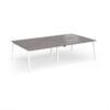 Connex Angled 2800 x 1600 x 725mm Back to Back Desk ( 4 x 1400mm ) - White Frame / Grey Oak Top - ACO2816-WH-GO