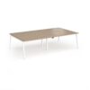 Connex Angled 2800 x 1600 x 725mm Back to Back Desk ( 4 x 1400mm ) - White Frame / Kendal Oak Top - ACO2816-WH-KO