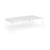 Connex Angled 2800 x 1600 x 725mm Back to Back Desk ( 4 x 1400mm ) - White Frame / White Top - ACO2816-WH-WH