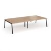 Connex Angled 3200 x 1600 x 725mm Back to Back Desk ( 4 x 1600mm ) - Black Frame / Beech Top - ACO3216-K-B