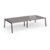 Connex Angled 3200 x 1600 x 725mm Back to Back Desk ( 4 x 1600mm ) - Black Frame / Grey Oak Top - ACO3216-K-GO
