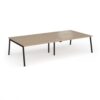 Connex Angled 3200 x 1600 x 725mm Back to Back Desk ( 4 x 1600mm ) - Black Frame / Kendal Oak Top - ACO3216-K-KO