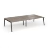Connex Angled 3200 x 1600 x 725mm Back to Back Desk ( 4 x 1600mm ) - Black Frame / Nebraska Oak Top - ACO3216-K-NO