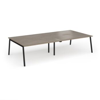Connex Angled 3200 x 1600 x 725mm Back to Back Desk ( 4 x 1600mm ) - Black Frame / Nebraska Oak Top - ACO3216-K-NO