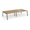Connex Angled 3200 x 1600 x 725mm Back to Back Desk ( 4 x 1600mm ) - Black Frame / Oak Top - ACO3216-K-O