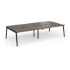 Connex Angled 3200 x 1600 x 725mm Back to Back Desk ( 4 x 1600mm ) - Black Frame / Walnut Top - ACO3216-K-W