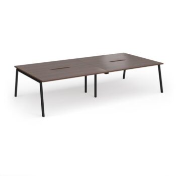 Connex Angled 3200 x 1600 x 725mm Back to Back Desk ( 4 x 1600mm ) - Black Frame / Walnut Top - ACO3216-K-W