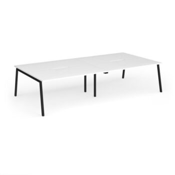 Connex Angled 3200 x 1600 x 725mm Back to Back Desk ( 4 x 1600mm ) - Black Frame / White Top - ACO3216-K-WH