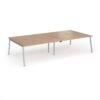 Connex Angled 3200 x 1600 x 725mm Back to Back Desk ( 4 x 1600mm ) - Silver Frame / Beech Top - ACO3216-S-B